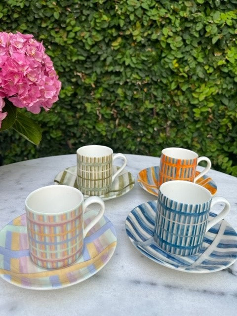 Espresso Cup & Saucer Set - Assorted Designs - Flannel Channel