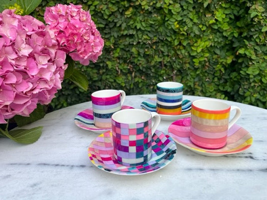 Espresso Cup & Saucer Set - Assorted Designs - The Elementals I