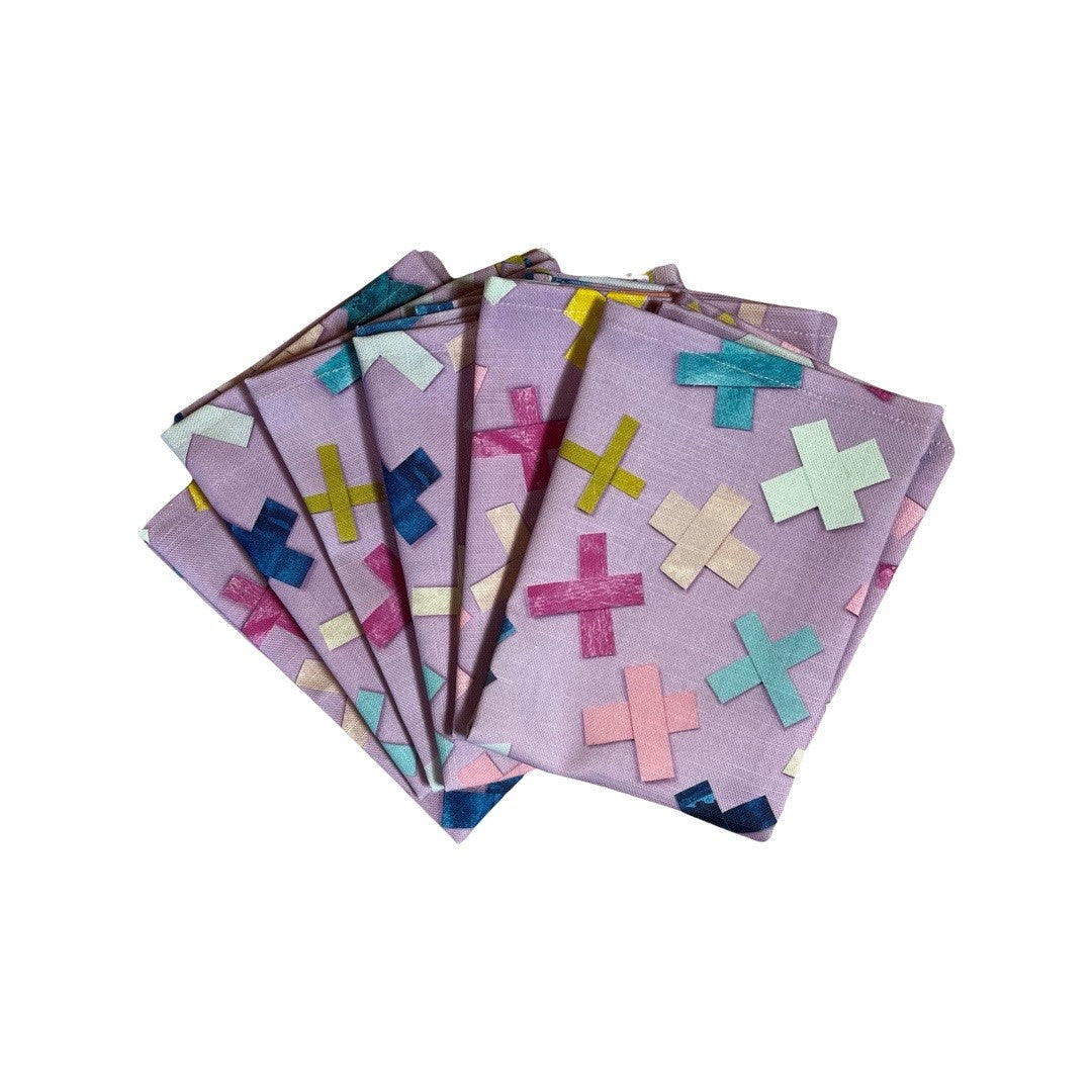 Napkins - Set of 6 - Fallen Crosses [Purple]